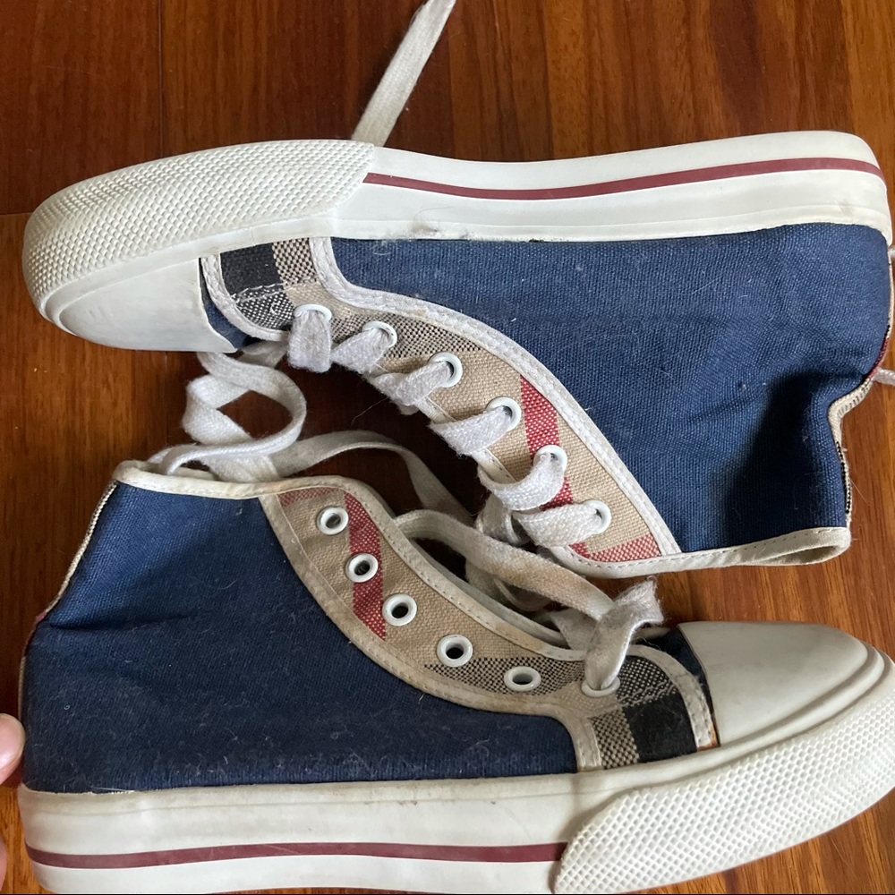 Kids Burberry Blue Sneakers💙🤎🤍